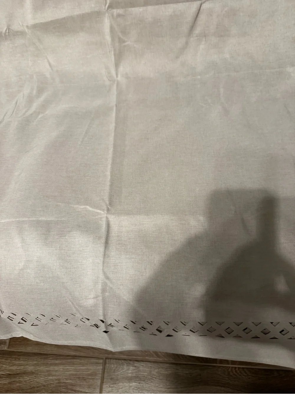 Beige Cutwork Cotton Tablecloth - Elegant Dining Linen